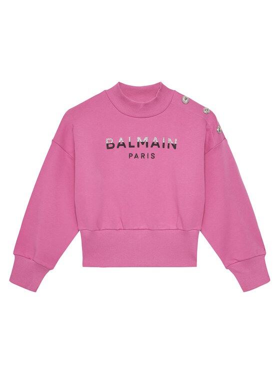 Balmain Суитшърт BV4A90-Z0081 Розов Regular Fit за Момичета цена