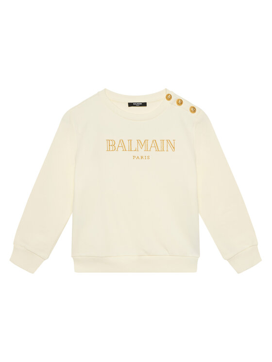 Balmain Суитшърт BV4B10-Z0081 Екрю Regular Fit за Момичета цена