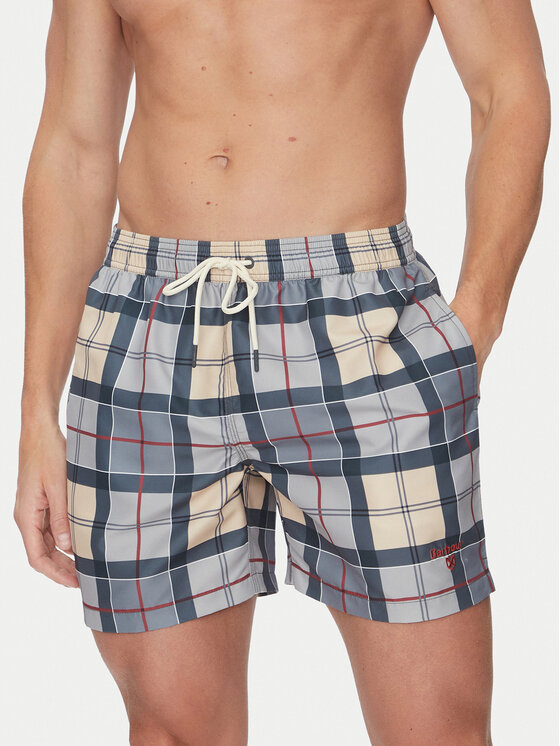 Barbour Плувни шорти Staple Tartan MSW0065TN31 Сив Regular Fit за Мъже цена