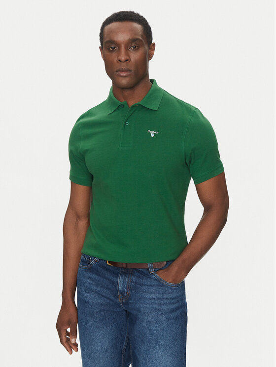Barbour Тениска с яка и копчета Original Sports MML0358OL72 Зелен Tailored Fit за Мъже цена