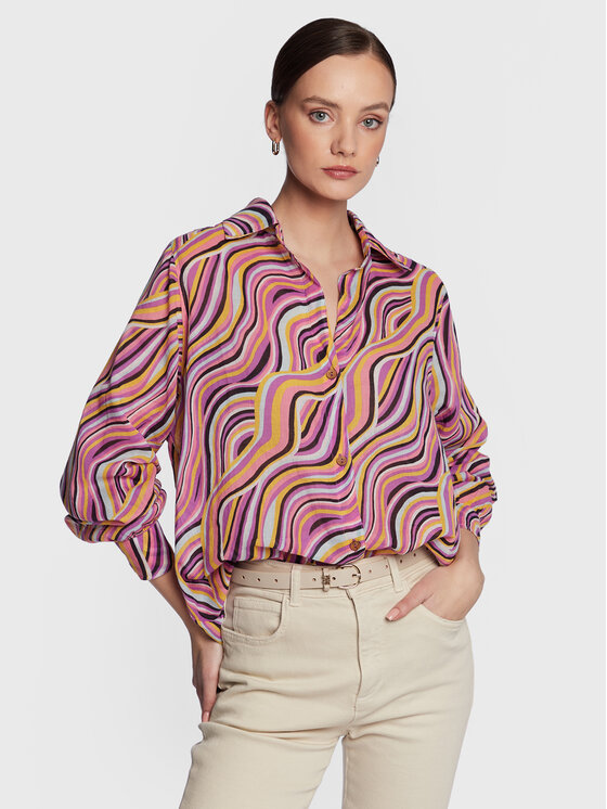 Billabong Риза Swell EBJWT00102 Виолетов Oversize за Жени цена