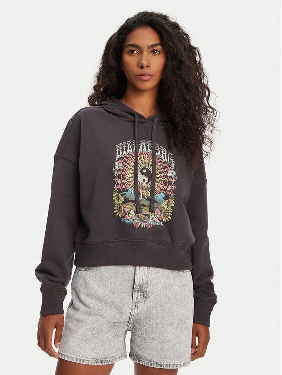 Billabong Суитшърт All Time EBJFT00146 Черен Boxy Fit за Жени цена