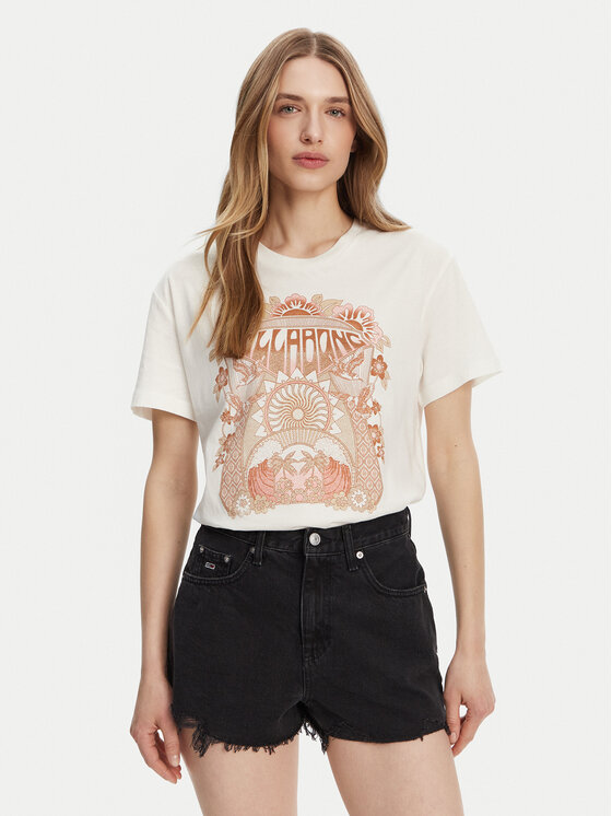 Billabong Тишърт EBJZT00424 Бял Relaxed Fit за Жени цена