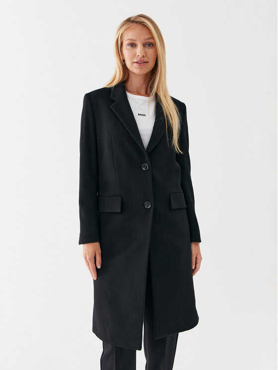 Boss Вълнено палто Catara 50501019 Черен Slim Fit за Жени цена