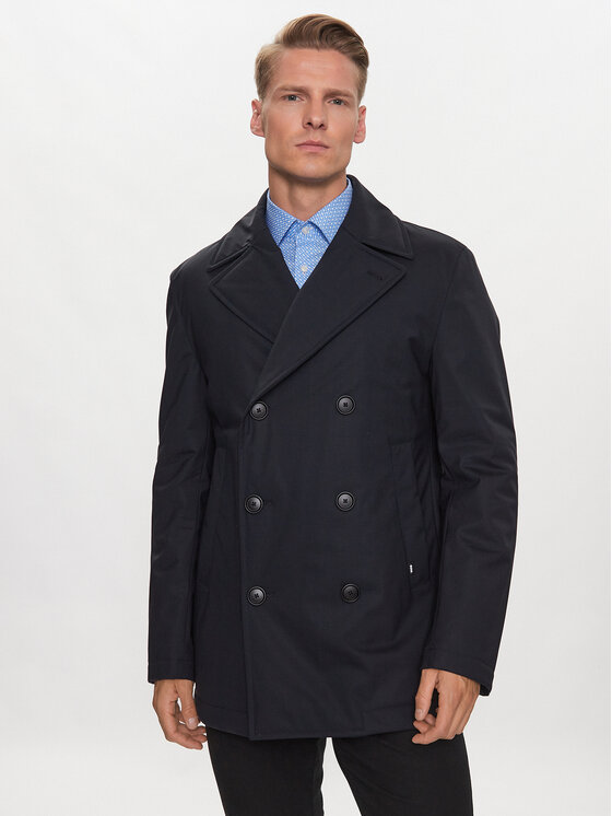 Boss Манто/Палто P-Hyde-Peacoat-233 50498100 Тъмносин Slim Fit за Мъже цена