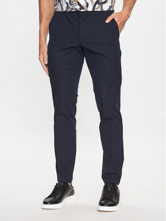 Boss Текстилни панталони Kaito1_T 50487754 Тъмносин Slim Fit за Мъже цена