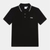 Boss Тениска с яка и копчета J25P26 S Черен Regular Fit за Момчета цена