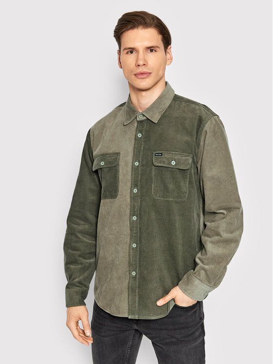 Brixton Риза Bowery Corduroy 01264 Зелен Standard Fit за Мъже цена