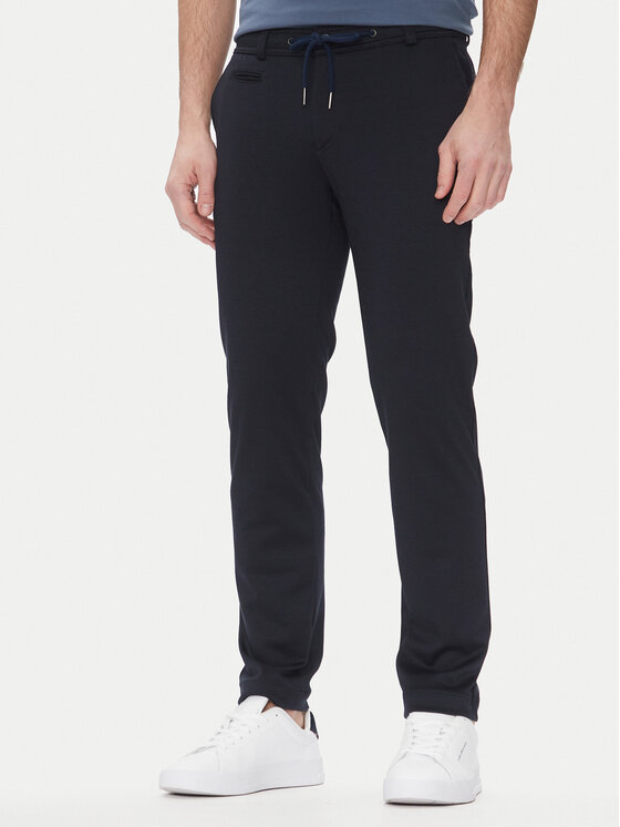 Bugatti Текстилни панталони 4036 36827 Тъмносин Slim Fit за Мъже цена