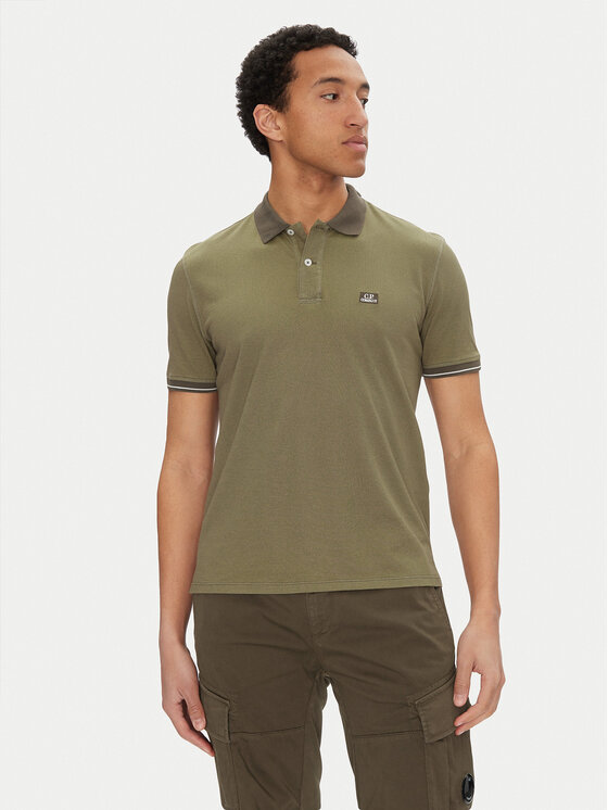 C.P. Company Тениска с яка и копчета 18CMPL130A006263G Зелен Regular Fit за Мъже цена