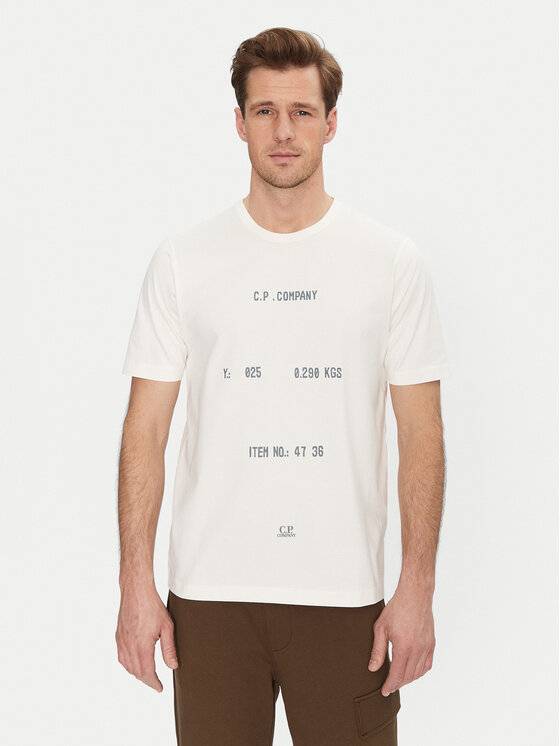 C.P. Company Тишърт 18CMTS107A110301W Бял Regular Fit за Мъже цена