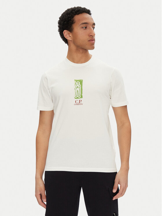 C.P. Company Тишърт 18CMTS310A005431G Бял Regular Fit за Мъже цена