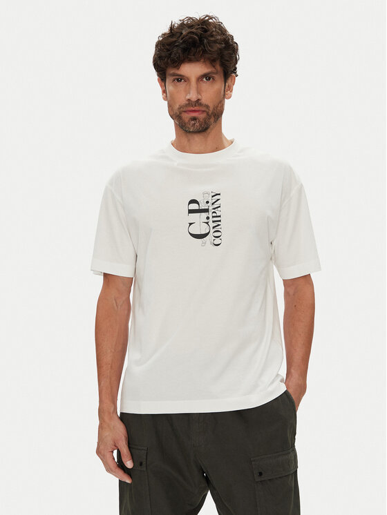 C.P. Company Тишърт 19CMTS092A005100W Екрю Regular Fit за Мъже цена