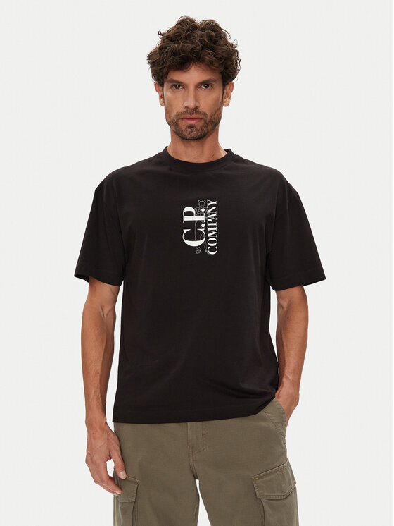 C.P. Company Тишърт 19CMTS092A005100W Черен Regular Fit за Мъже цена