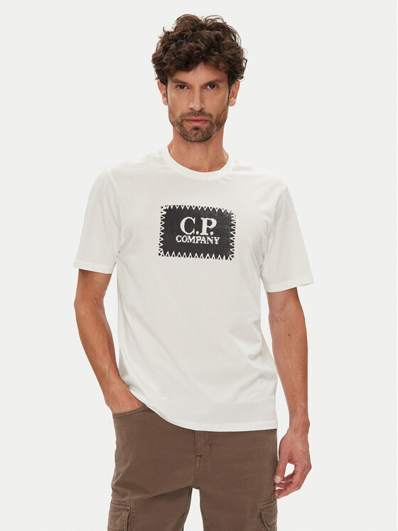 C.P. Company Тишърт RCCMTS723A005100W Екрю Regular Fit за Мъже цена
