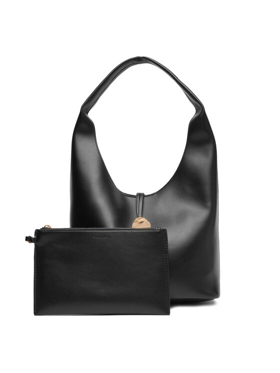 Calvin Klein Jeans Дамска чанта Stone Lock Slouchy Small Shoulde LV04K3176G Черен за Жени цена