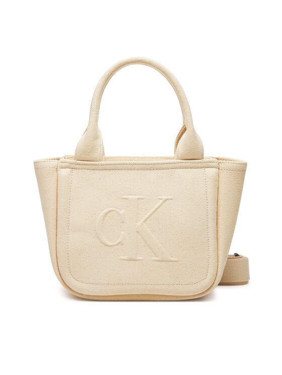 Calvin Klein Jeans Дамска чанта Summer Canvas Mini Tote LV04K3160G Бежов за Жени цена