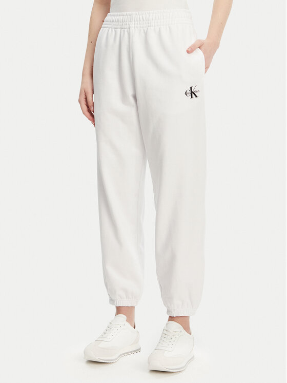 Calvin Klein Jeans Долнище анцуг Monologo LV047B235G Бял Regular Fit за Жени цена