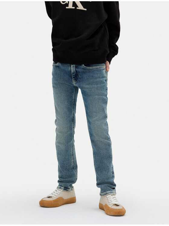 Calvin Klein Jeans Дънки IB0IB02189 M Син Slim Fit за Момчета цена