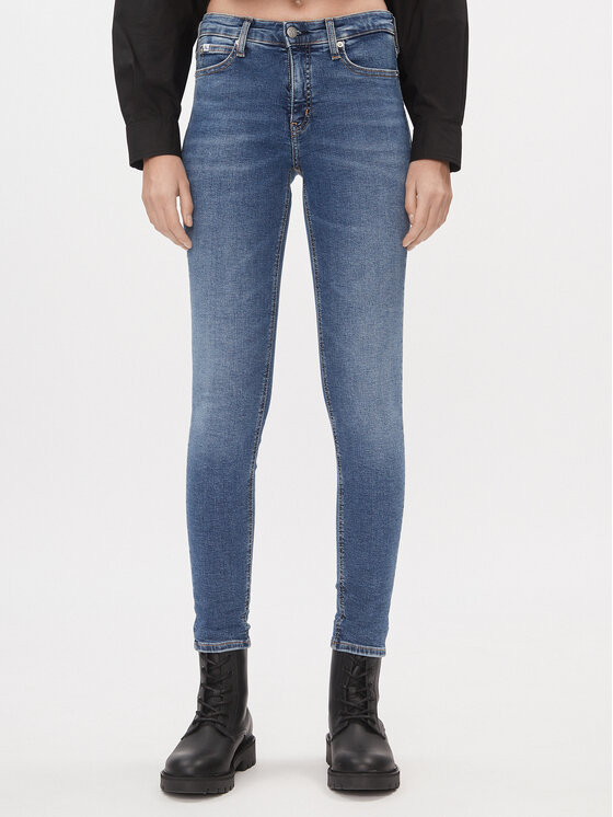 Calvin Klein Jeans Дънки J20J221581 Син Skinny Fit за Жени цена