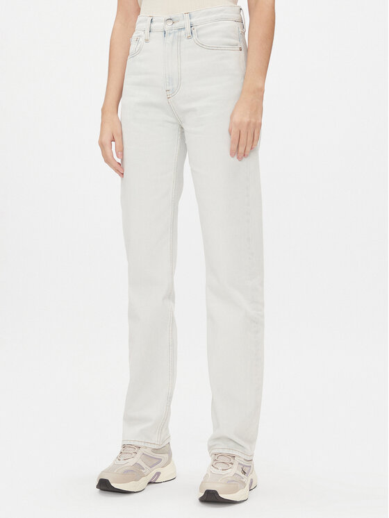 Calvin Klein Jeans Дънки J20J222139 Син Straight Fit за Жени цена