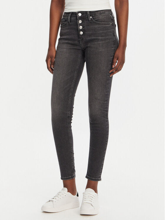 Calvin Klein Jeans Дънки J20J225114 Черен Skinny Fit за Жени цена