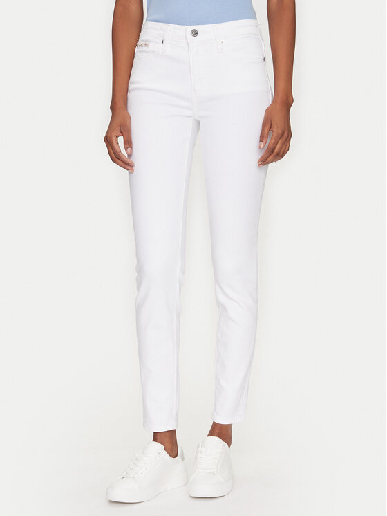 Calvin Klein Jeans Дънки J20J225120 Бял Skinny Fit за Жени цена