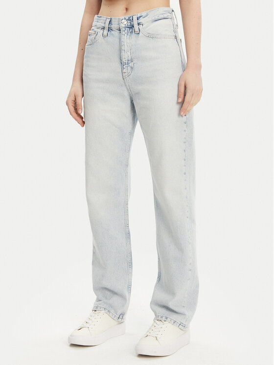 Calvin Klein Jeans Дънки J20J225132 Син Straight Fit за Жени цена