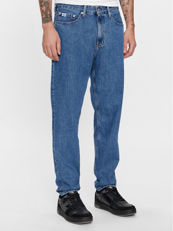 Calvin Klein Jeans Дънки J30J323885 Син Tapered Fit за Мъже цена