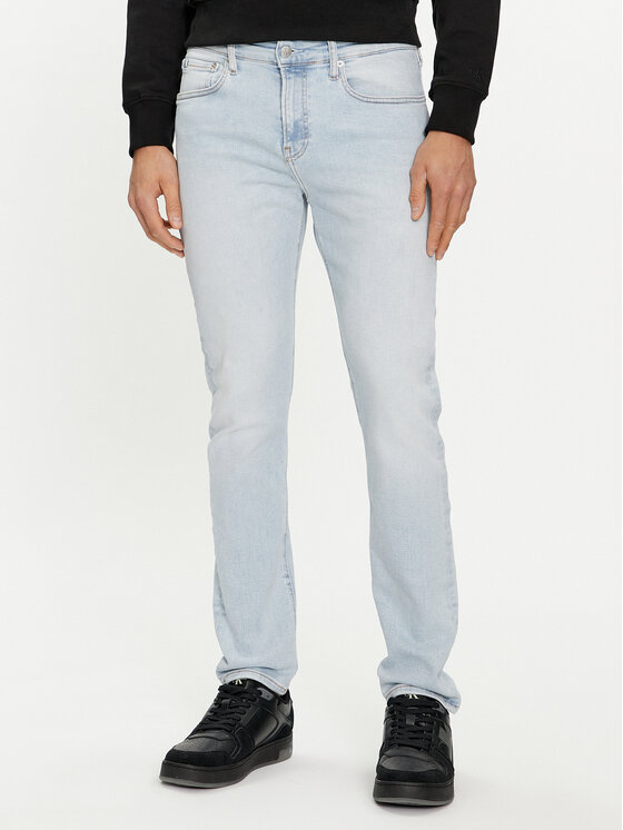 Calvin Klein Jeans Дънки J30J324850 Светлосиньо Skinny Fit за Мъже цена