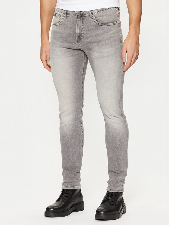 Calvin Klein Jeans Дънки J30J326562 Сив Slim Fit за Мъже цена