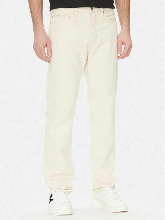 Calvin Klein Jeans Дънки J30J327539 Бял Straight Fit за Мъже цена