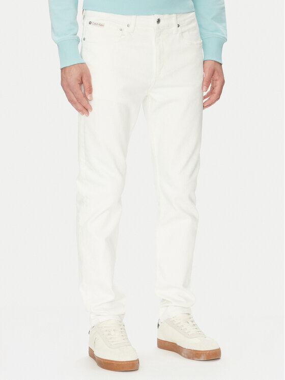 Calvin Klein Jeans Дънки J30J327541 Бял Slim Fit за Мъже цена