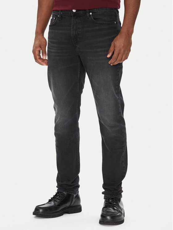 Calvin Klein Jeans Дънки LV04RB754G Черен Slim Fit за Мъже цена