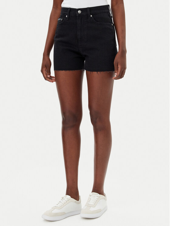 Calvin Klein Jeans Дънкови шорти J20J225154 Черен Mom Fit за Жени цена