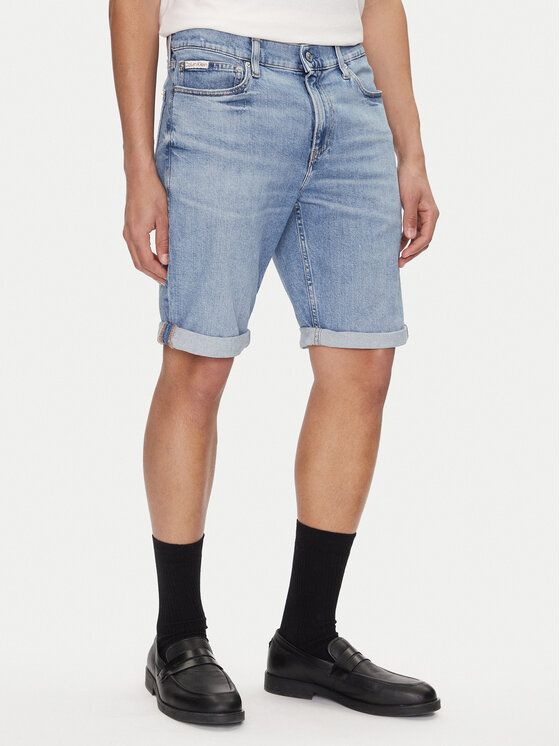 Calvin Klein Jeans Дънкови шорти J30J327516 Син Slim Fit за Мъже цена