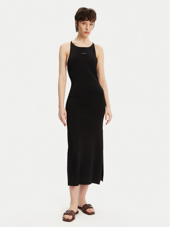 Calvin Klein Jeans Ежедневна рокля J20J225296 Черен Slim Fit за Жени цена