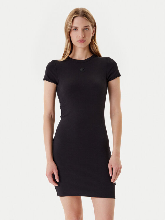 Calvin Klein Jeans Ежедневна рокля LV047B266G Черен Slim Fit за Жени цена