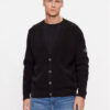 Calvin Klein Jeans Кардиган Badge Skater J30J324327 Черен Relaxed Fit цвят на ниска цена