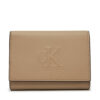 Calvin Klein Jeans Малък дамски портфейл Sculpted Medium Trifold LV04K1078G Бежов за Жени цена