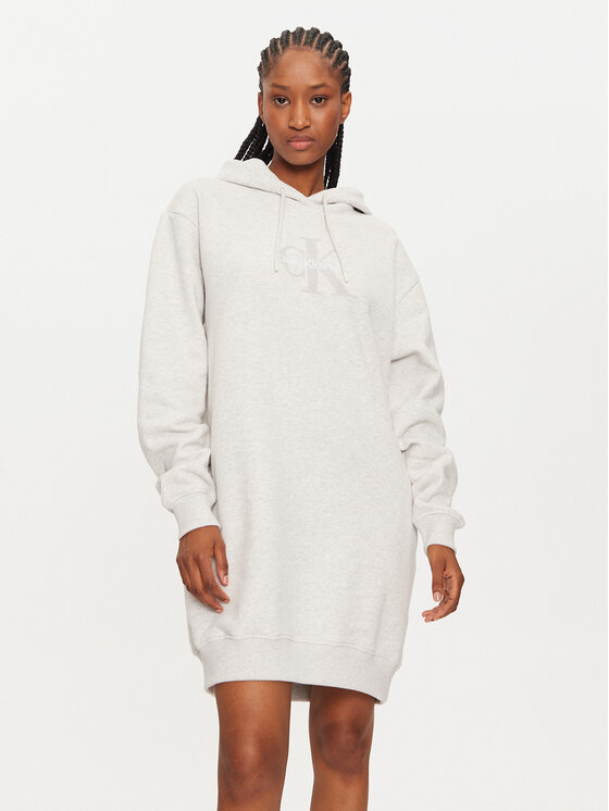 Calvin Klein Jeans Плетена рокля Chenille J20J224685 Сив Relaxed Fit за Жени цена