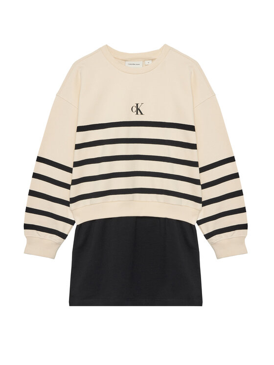 Calvin Klein Jeans Плетена рокля IG0IG02963 D Бежов Relaxed Fit за Момичета цена