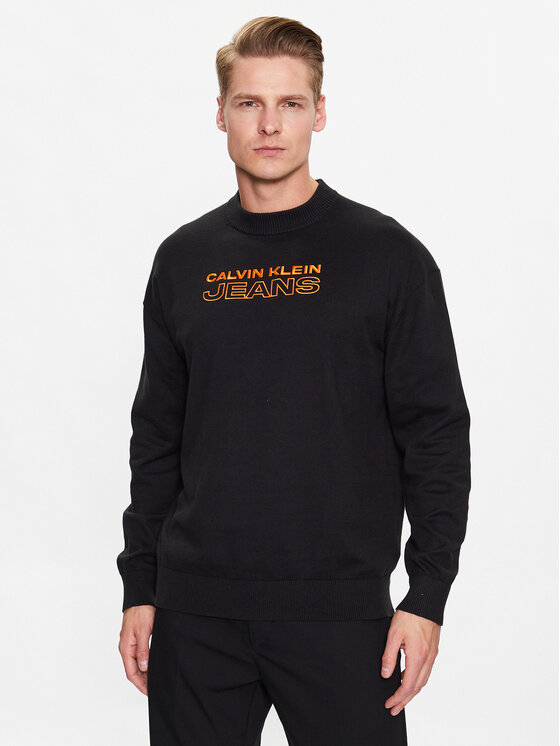 Calvin Klein Jeans Пуловер J30J323841 Черен Regular Fit за Мъже цена