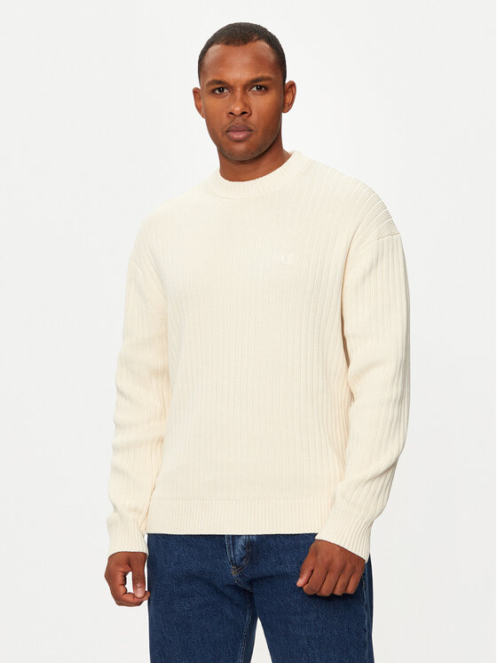 Calvin Klein Jeans Пуловер J30J326193 Екрю Regular Fit за Мъже цена