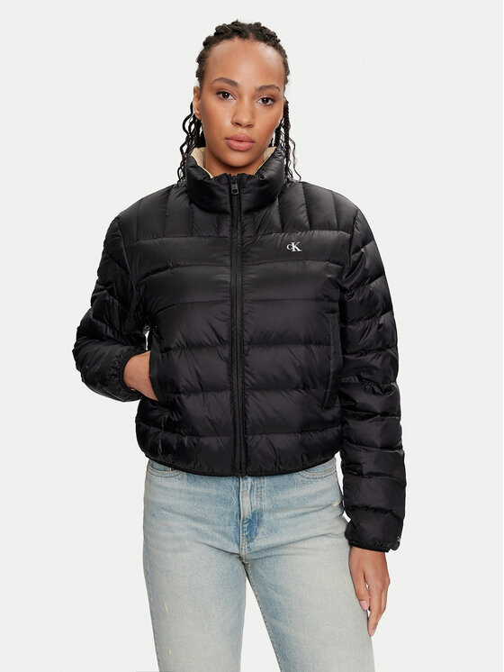 Calvin Klein Jeans Пухено яке J20J222585 Черен Regular Fit за Жени цена