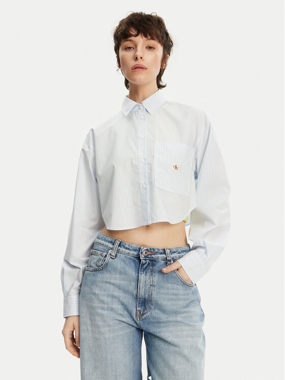 Calvin Klein Jeans Риза J20J225078 Светлосиньо Regular Fit за Жени цена