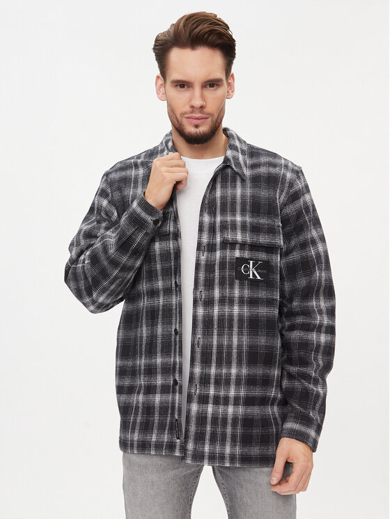 Calvin Klein Jeans Риза J30J323967 Сив Regular Fit за Мъже цена