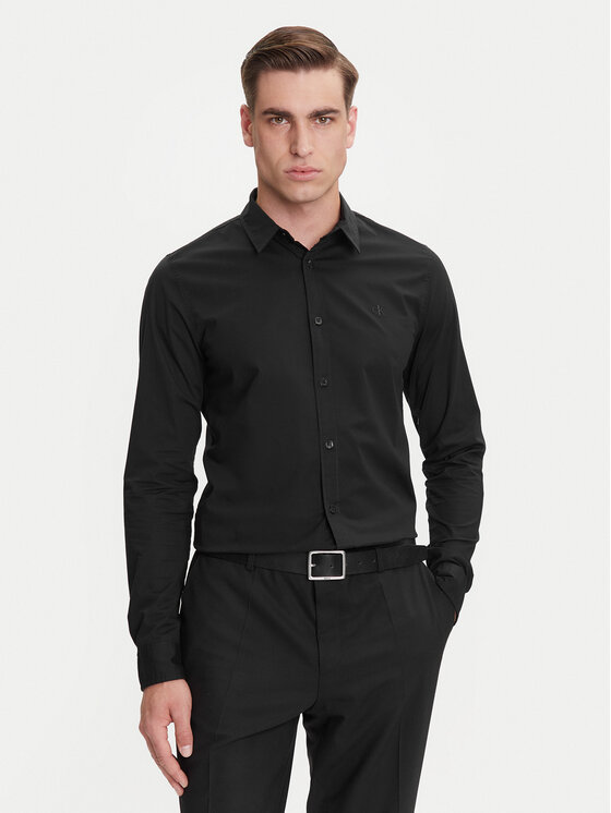Calvin Klein Jeans Риза J30J324614 Черен Slim Fit за Мъже цена