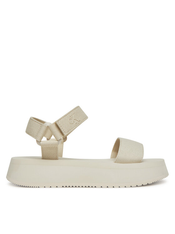 Calvin Klein Jeans Сандали Sandal Velcro Webbing Mg YW0YW01693 Екрю за Жени цена