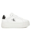 Calvin Klein Jeans Сникърси Bold Flatf Low Lace Lth YW0YW01878 Бял за Жени цена